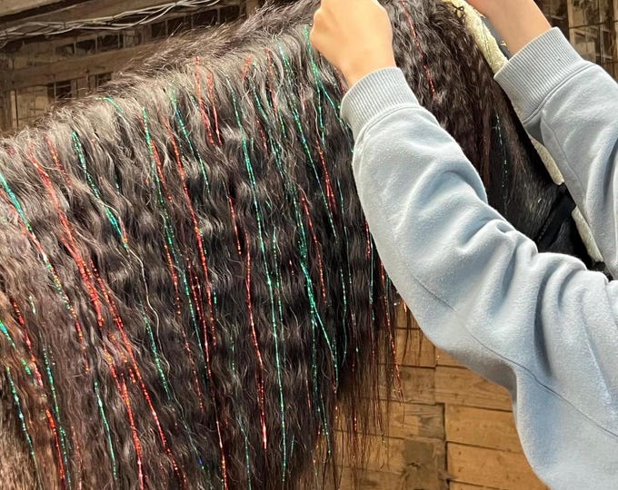 Sparkling Pony Hair Tinsel – Mane & Tail Bling for Western Brides And Rodeo Style