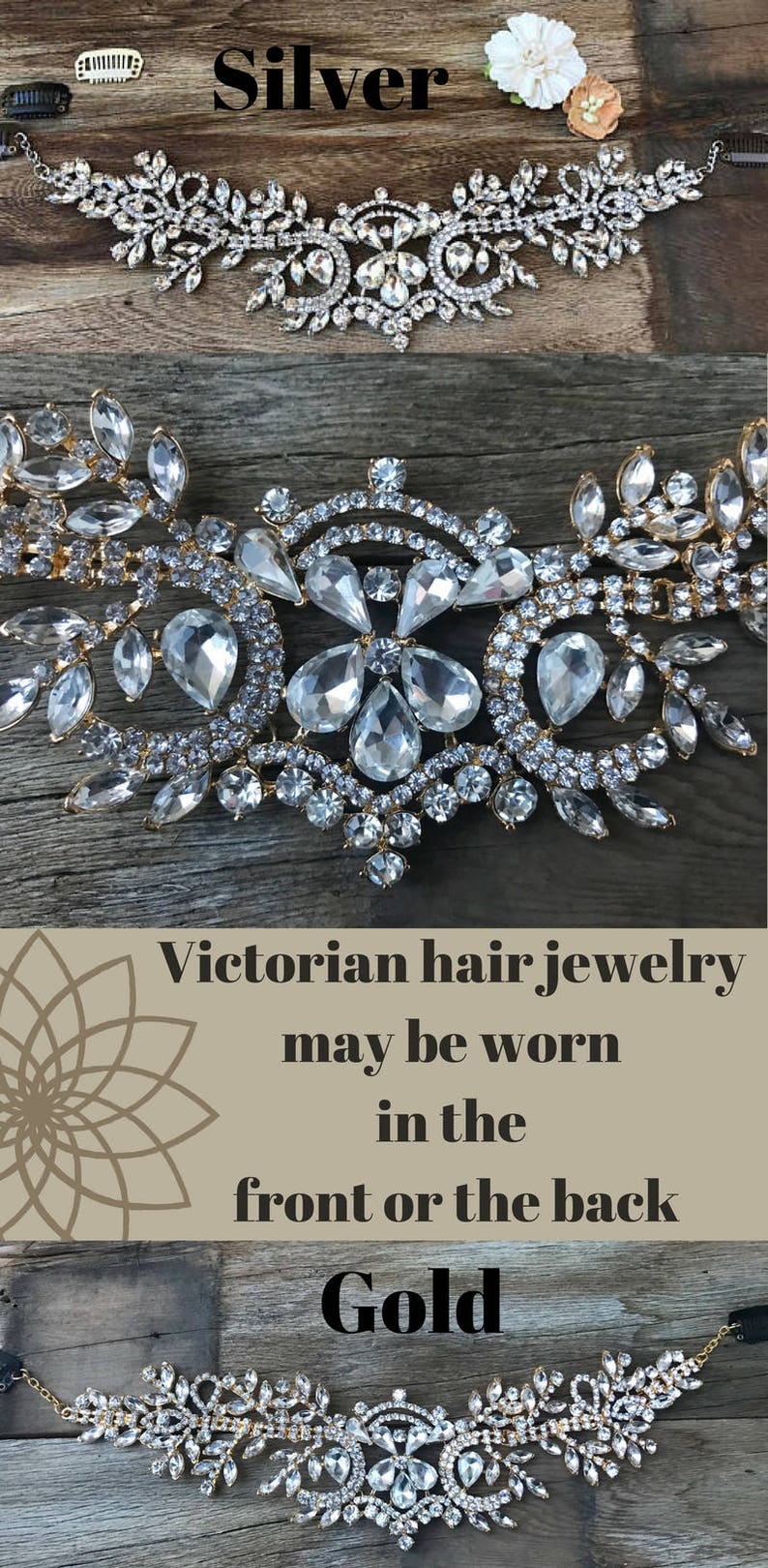 Unique Hair Jewelry Bridal Hair Jewelry Silver Bridal Hair Etsy