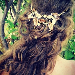 Hair Jewelry With A Leaf Design, Hair Accessory For The Boho Bride image 5