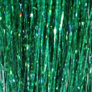 GREEN Hair Glitz Tinsel, Christmas Hair Accessory, Green Hair Tinsel, St Patrick's Day Hair Accessory, Glitter Strands Green