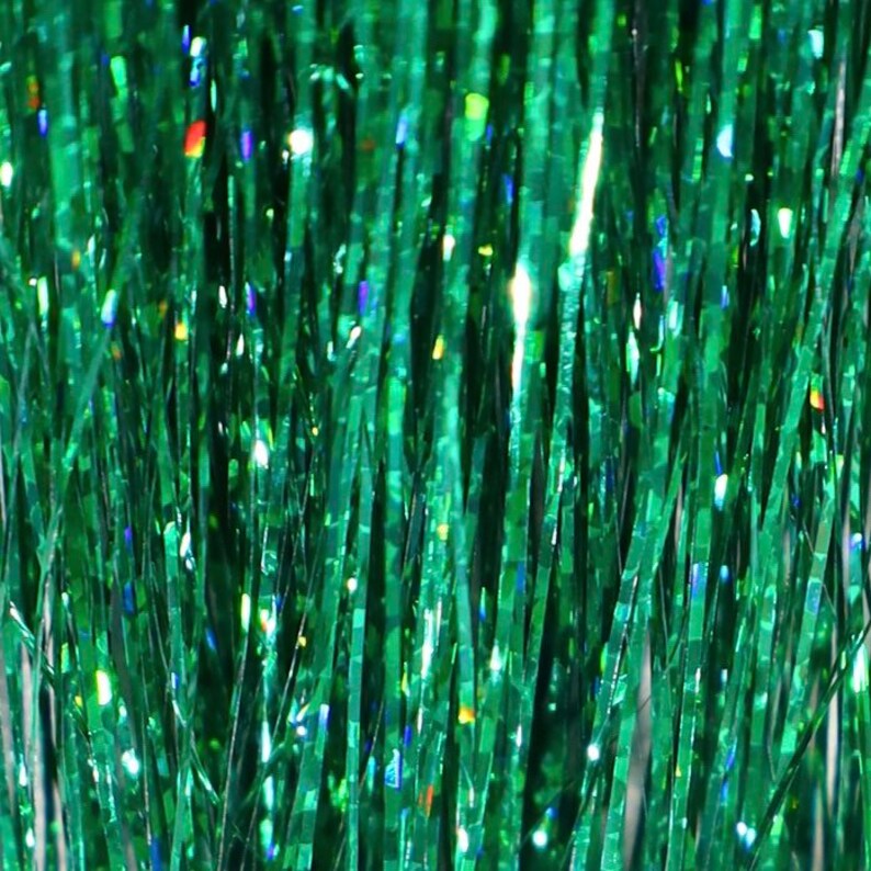 GREEN Hair Glitz Tinsel, Christmas Hair Accessory, Green Hair Tinsel, St Patrick's Day Hair Accessory, Glitter Strands Green