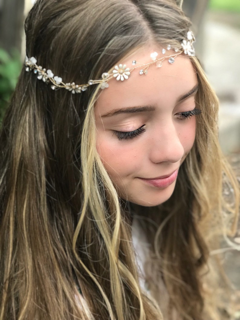 Flower Girl Headband Wedding Hair Accessory Bridal Hair Etsy