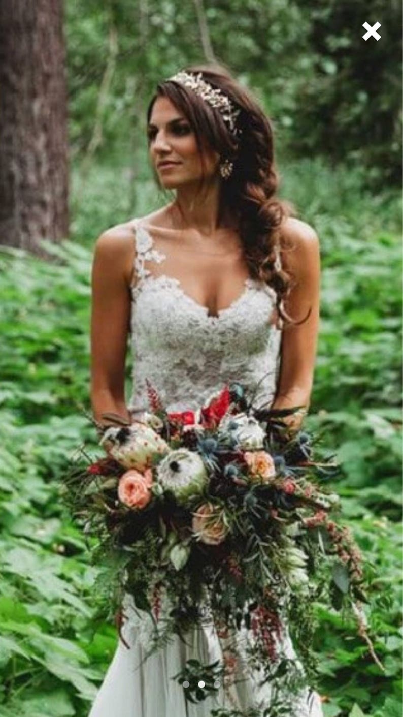 Hippie Hair Vine, Bridal Leaf Hair Vine, Bridal Headpiece, Wedding Hair Accessory, Bridal Wreath, Boho Hair Crown image 7