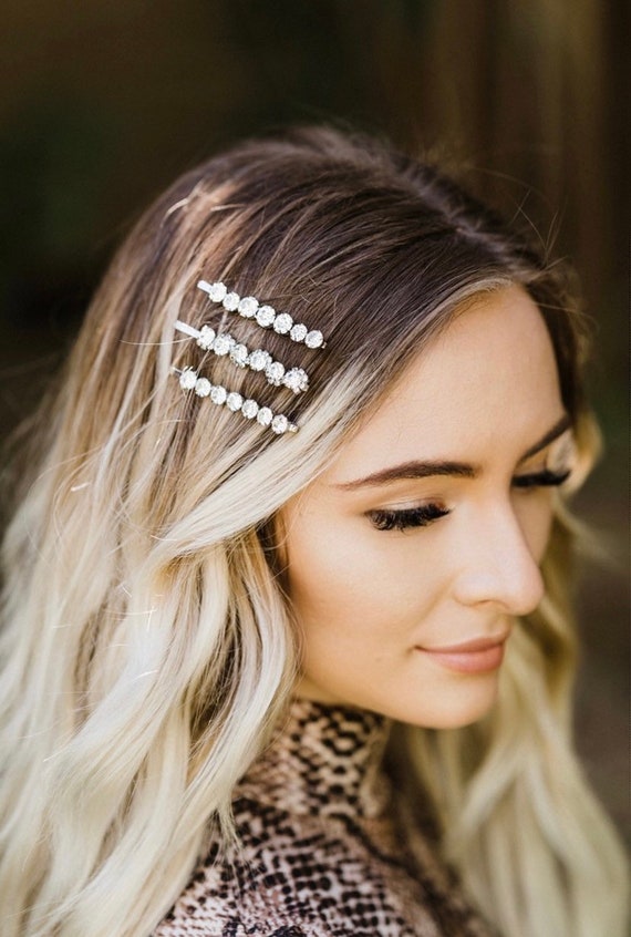 New Gold Rhinestone cluster headpiece with 2 gold bobby pins Accessories | New Large Gold Rhinestone Cluster Headpiece  main image 3