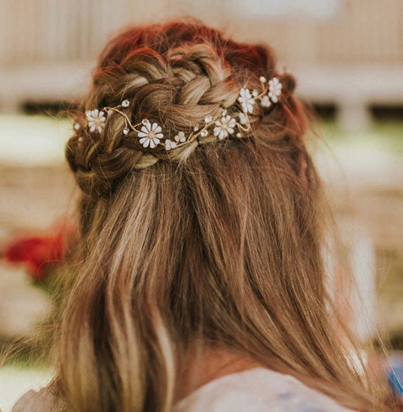 Daisy Hair Vine Perfect for Your Flower Girl Flower Wedding Etsy