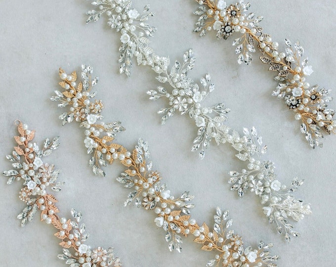 Rose Gold Hair Piece For The Classic Bride, Wedding Hair Accessory