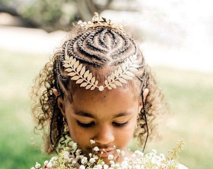 Gold Leaf Head Piece That Can Be Worn Like A Headband Or In The Back Of Your Head, Unique Hair Jewelry