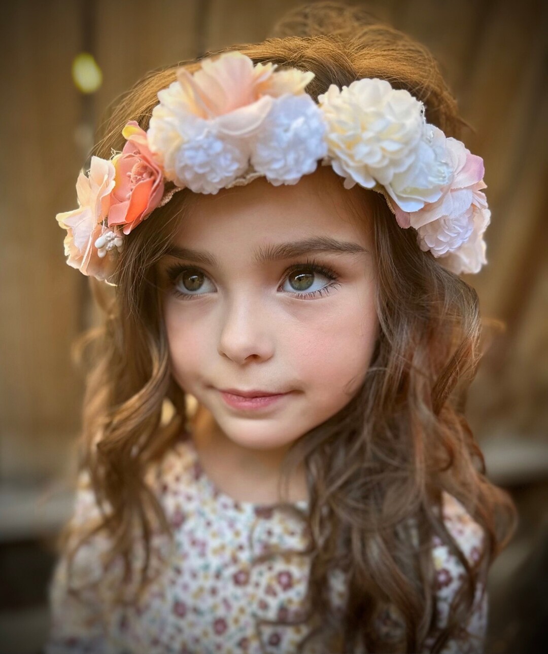 Flower Hair Crown Perfect for Your Flower Girl Pink and White Etsy