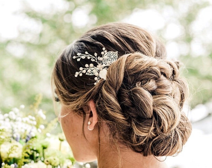 Silver Antique Gold Or Rose Gold Hair Pin, Hair Accessory For Bridesmaid, Wedding Hair Jewelry