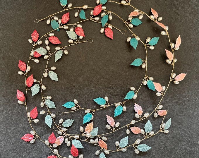 Tropical Leaf Hair Vine, Custom Shades for Bridal & Prom |Nature Inspired Leaf Headband, Beach Wedding