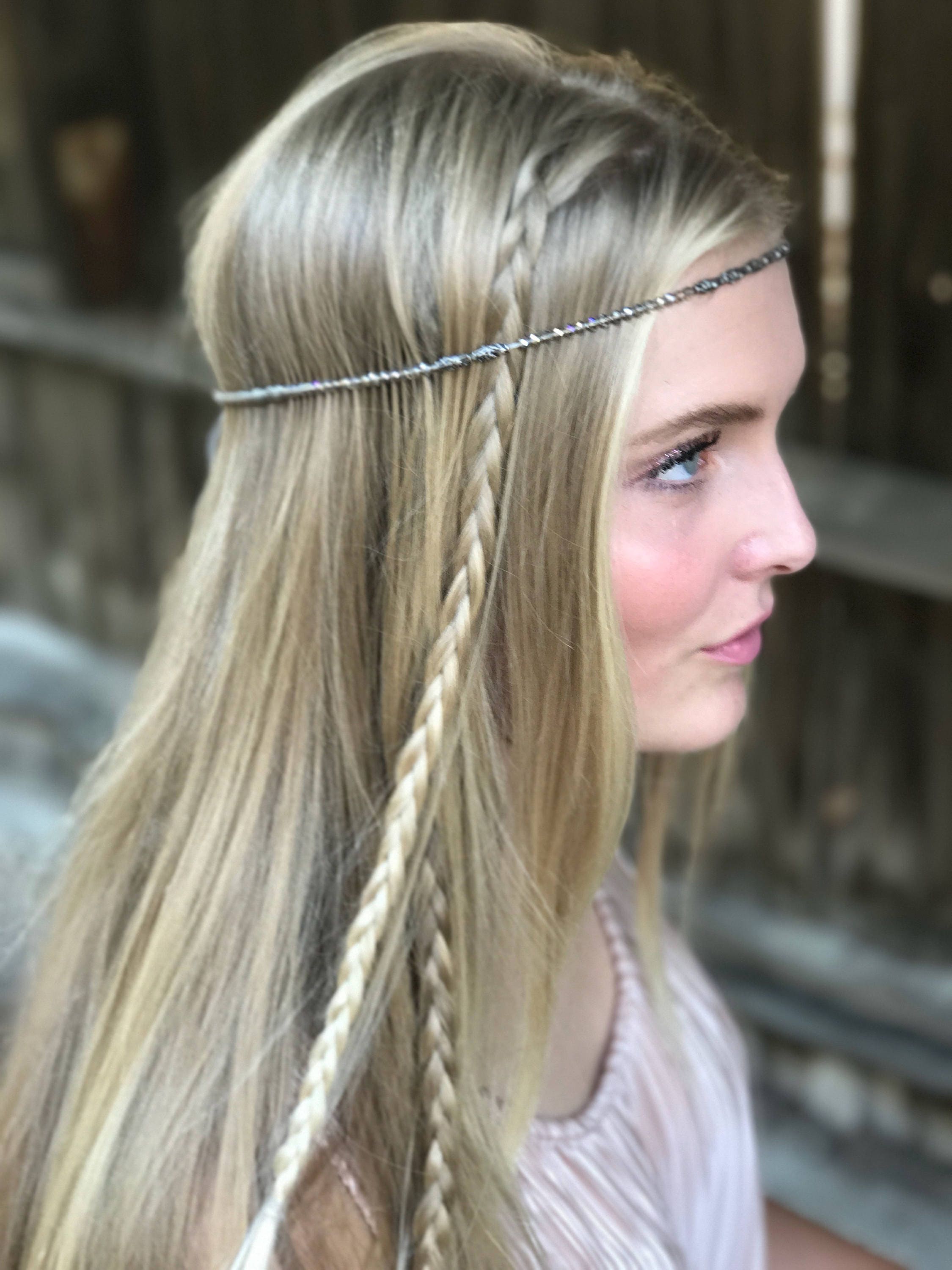 Boho Braided Minimalist Headband Amazon.com : Hair Braids Band Extension Human Hair Boho  main image 2