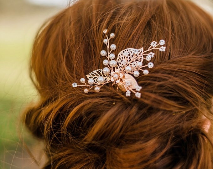 Rose Gold Hair Pin Perfect Gift For Your Bridesmaid, Comes In Antique Gold And Silver Finishes
