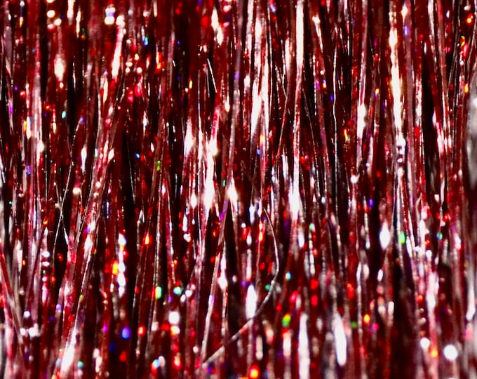 CRANBERRY Hair Tinsel Salon Quality Hair Glitz 3D Cranberry Tinsel, Glittery Hair Tinsel Extensions