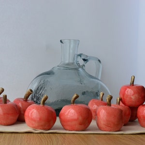 Red Apple Ornament Thank You Gift Teacher Gift End School Gift Friend Gift Apple Ornament Ceramic Apple