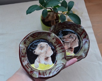 Dachshund decorative tray dog ashtray dog trinket dish ceramic dog ornament dog gift sausage dog gift for him dachshund gift
