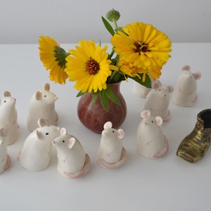 Mini Mouse Forget me not Gift Door Mice Ornament white mouse figurine