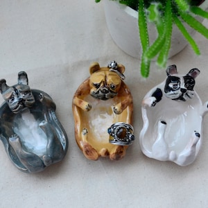 French Bulldog ornament Frenchie ornament ring dish french dog jewellery holder, french bulldog decor