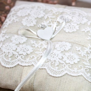 Ring pillow wedding lace ring bearer pillow wedding ring pillow boho country house vintage image 9