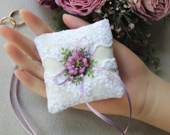Ring pillow wedding lace mini wedding ring pillow boho country house vintage