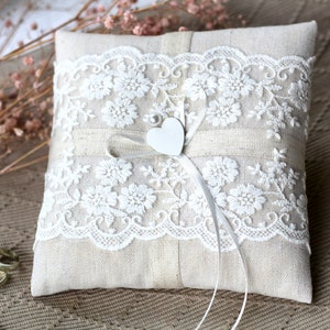 Ring pillow wedding lace ring bearer pillow wedding ring pillow boho country house vintage image 4