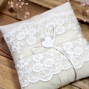 Ring pillow wedding lace ring bearer pillow wedding ring pillow boho country house vintage image 7