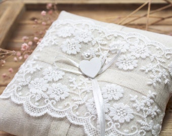 Ring pillow wedding lace ring bearer pillow wedding ring pillow boho country house vintage