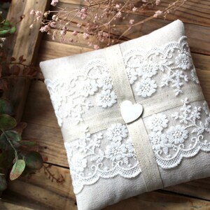 Ring pillow wedding lace ring bearer pillow wedding ring pillow boho country house vintage image 10