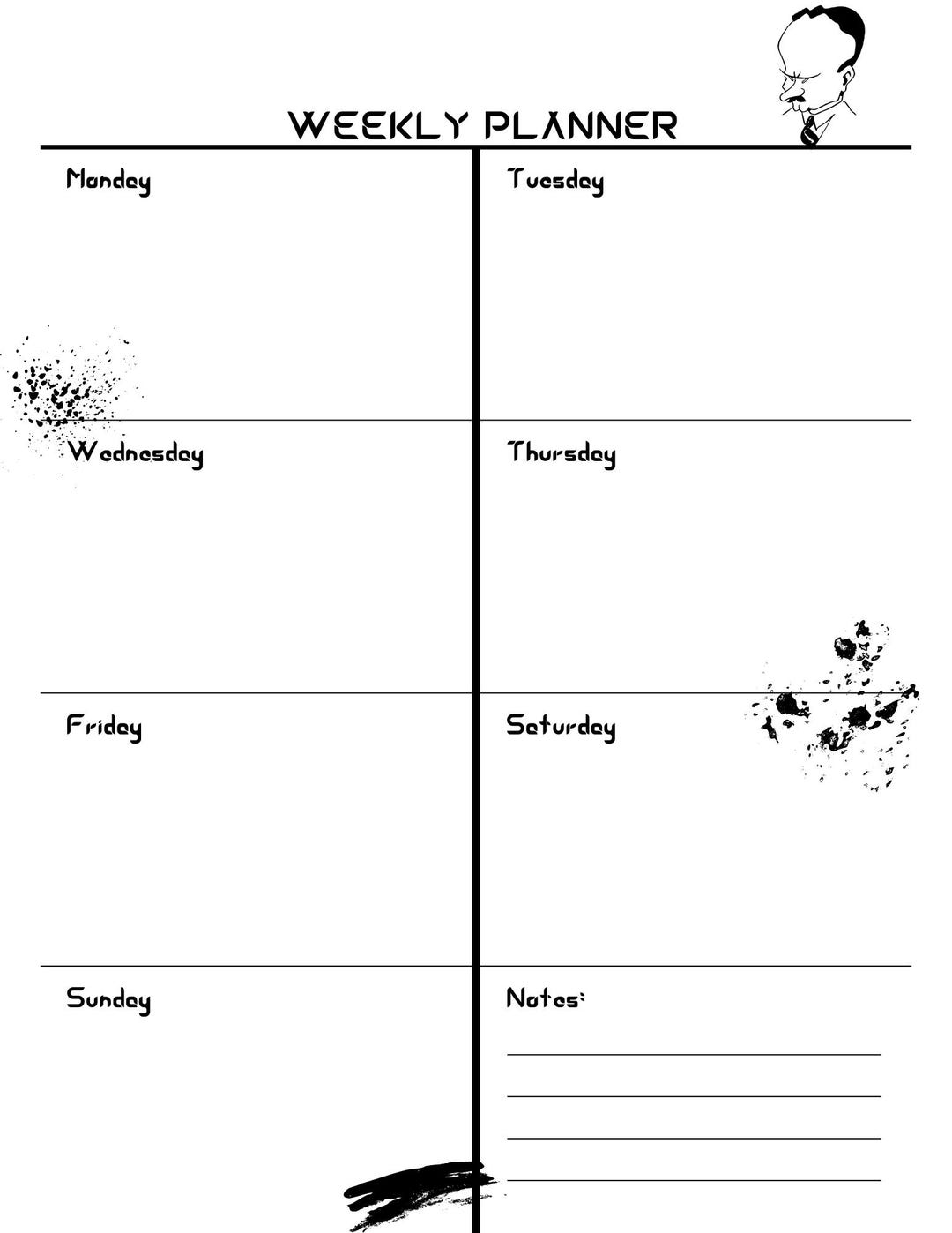 Weekly Routine Template Men Men's Weekly Planner -digital Download - Etsy
