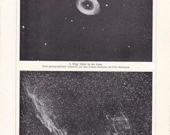 1890 ASTRONOMY NEBULA Different Types Lithograph Print more than 100 years old