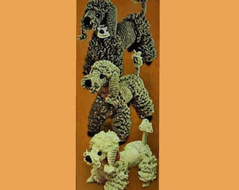 Vintage Toy Crochet Poodle Family Pattern Instructions
