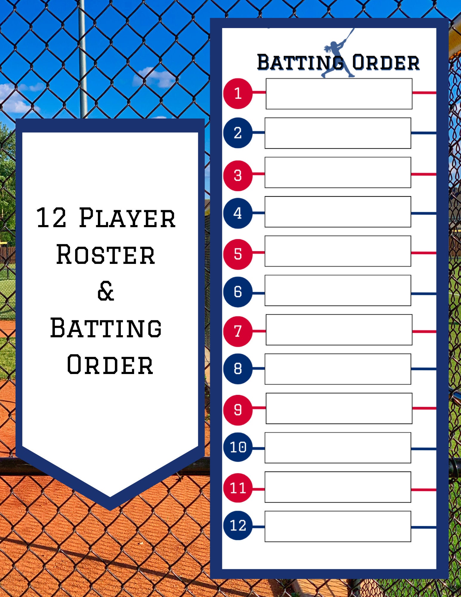 Printable Softball Lineup Card Field Softball Position Board - Etsy