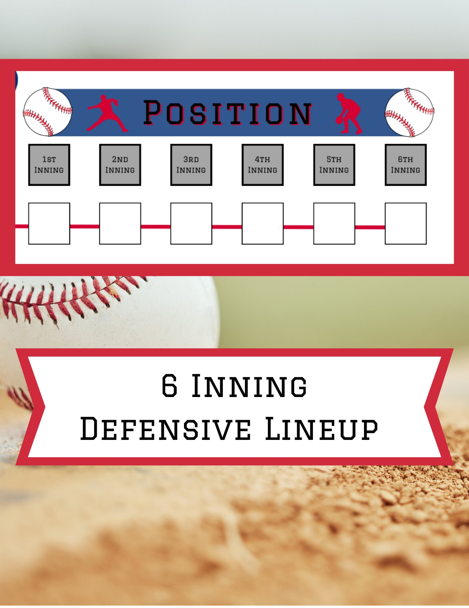 Printable Baseball Lineup Card Baseball Position Board Baseball Coach