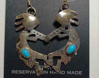 Vintage Sterling Silver and Turquoise Navajo Earrings