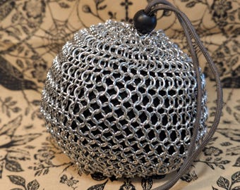 Handwoven Chainmaille Dice Bag - D&D - RPG Accessories - Custom Order - Anodized Aluminum Rings