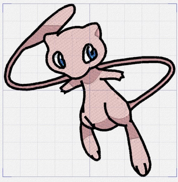 Pokemon Mew Machine Embroidery Design 3 Sizes (Instant Download