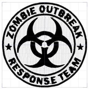 Zombie Outbreak Response Team Symbol Embroidery Design Emblem