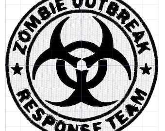 Zombie Outbreak Response Team Symbol Embroidery Design Emblem