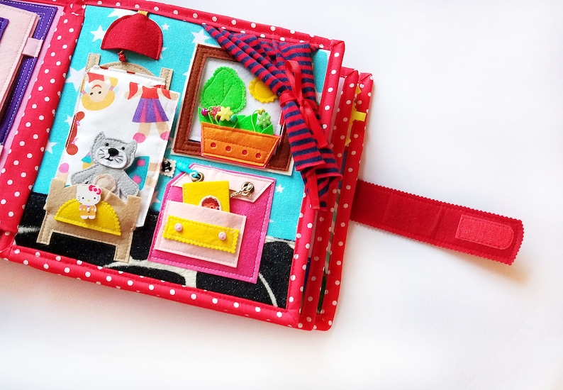 Felt Activity Book Eco friendly Dollhouse Quiet Book Sensory Toy Educational toy fine motor skills toys Felt book
