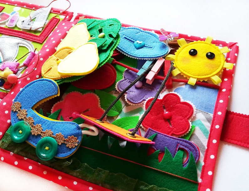 Felt Activity Book Eco friendly Dollhouse Quiet Book Sensory Toy Educational toy fine motor skills toys Felt book
