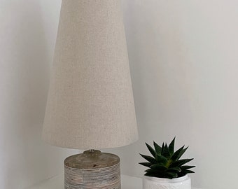 Natural Linen Extra Tall Tapered Cone Lampshade