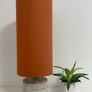 Burnt Orange 100% Linen Extra Tall Cylindrical Drum Lampshade 25cm Diameter x 50cm Height Choice of Colours