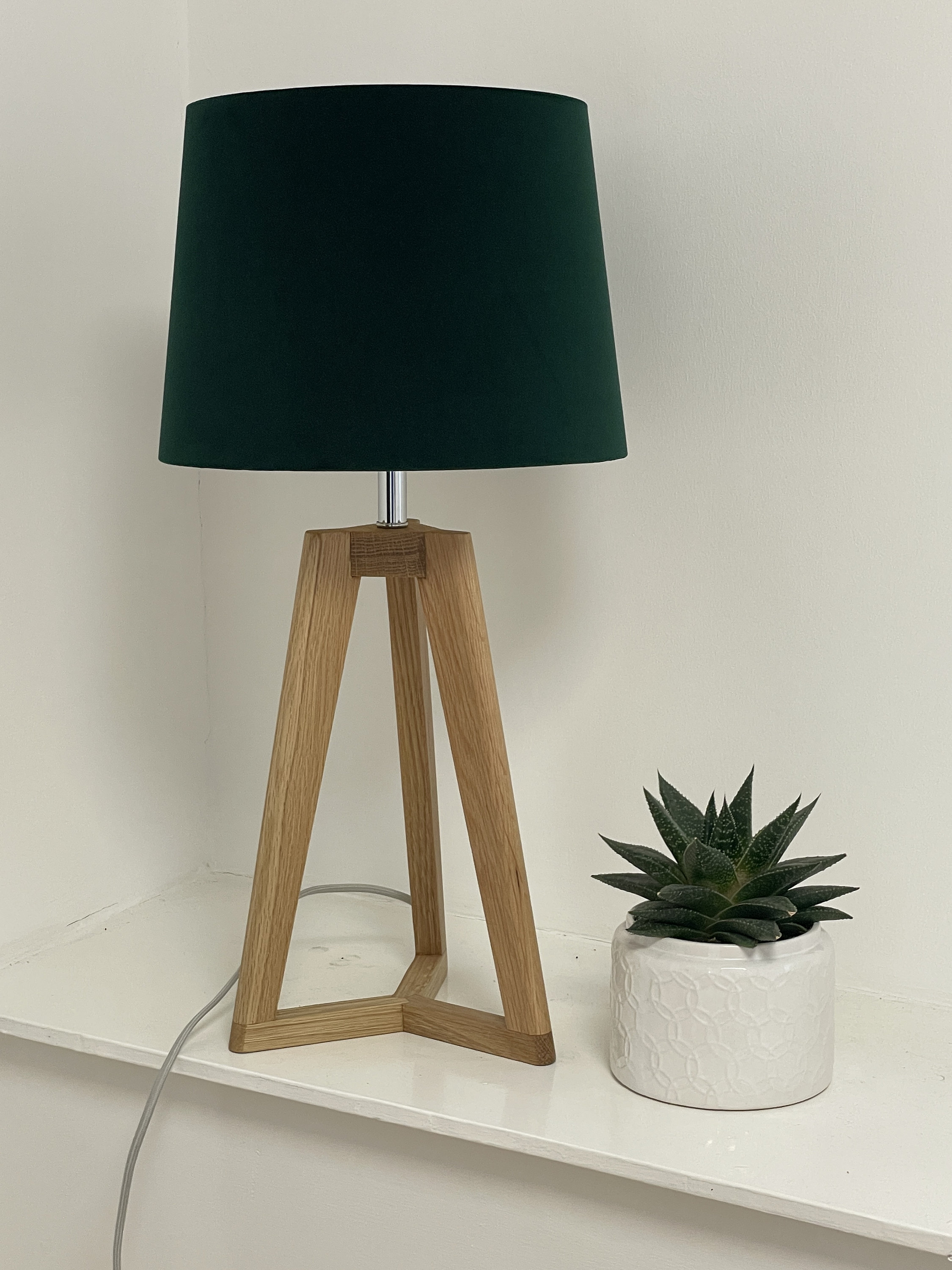 Abat-jour Tambour En Velours Vert Forêt - Doublure Dorée - Diamètre 20 Cm, Hauteur 15 Cm - Compatible Culots E27, E14, B22 - 2