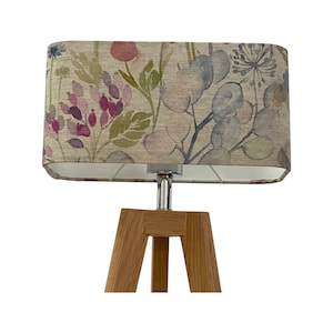 Voyage Hedgerow Country Floral Linen Rounded Rectangle Lampshade