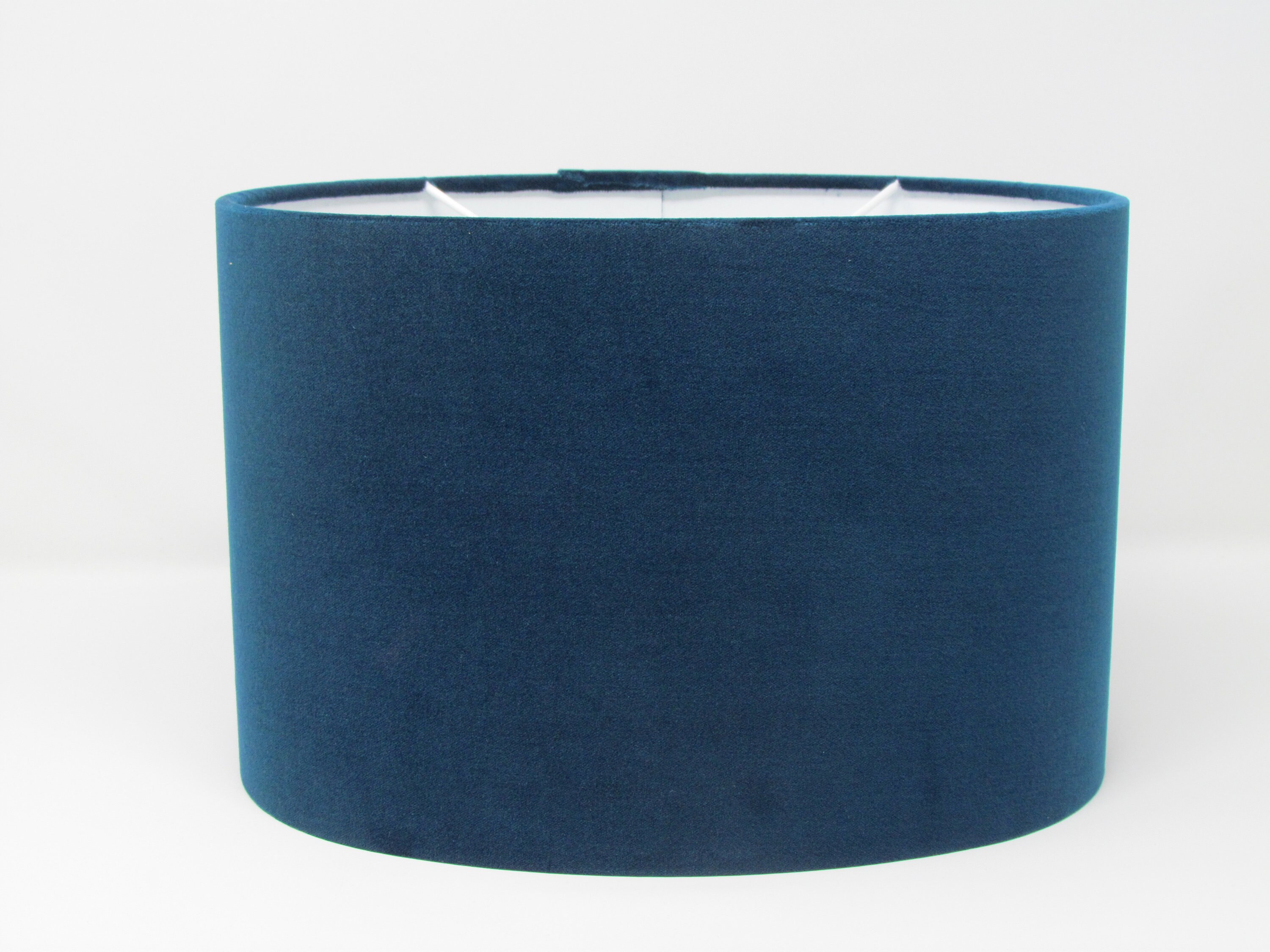 Oval Rounded Lampshade Light Shade Teal Blue Velvet Fabric Etsy