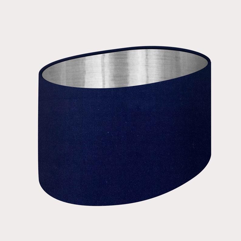 Oval Rounded Lampshade Light Shade Navy Blue Velvet Fabric Etsy