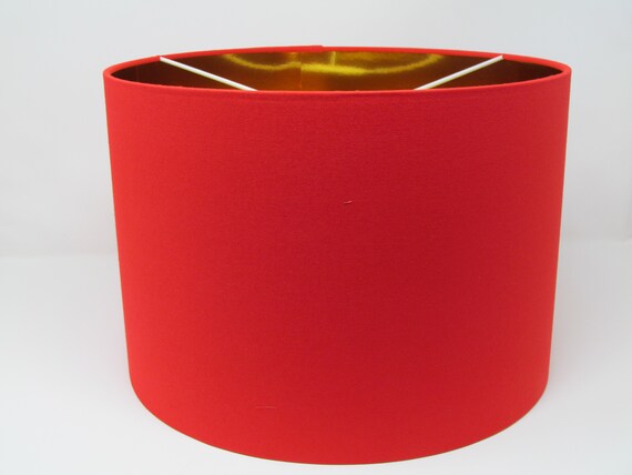NEW Handmade Metallic Mirror Gold Lined Bright Yellow Drum Lampshade Lightshade
