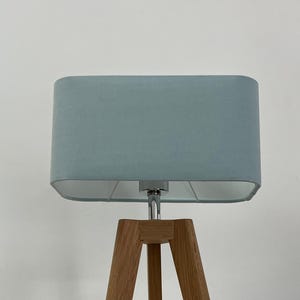 Duck Egg Blue Velvet Rounded Rectangle Lampshade