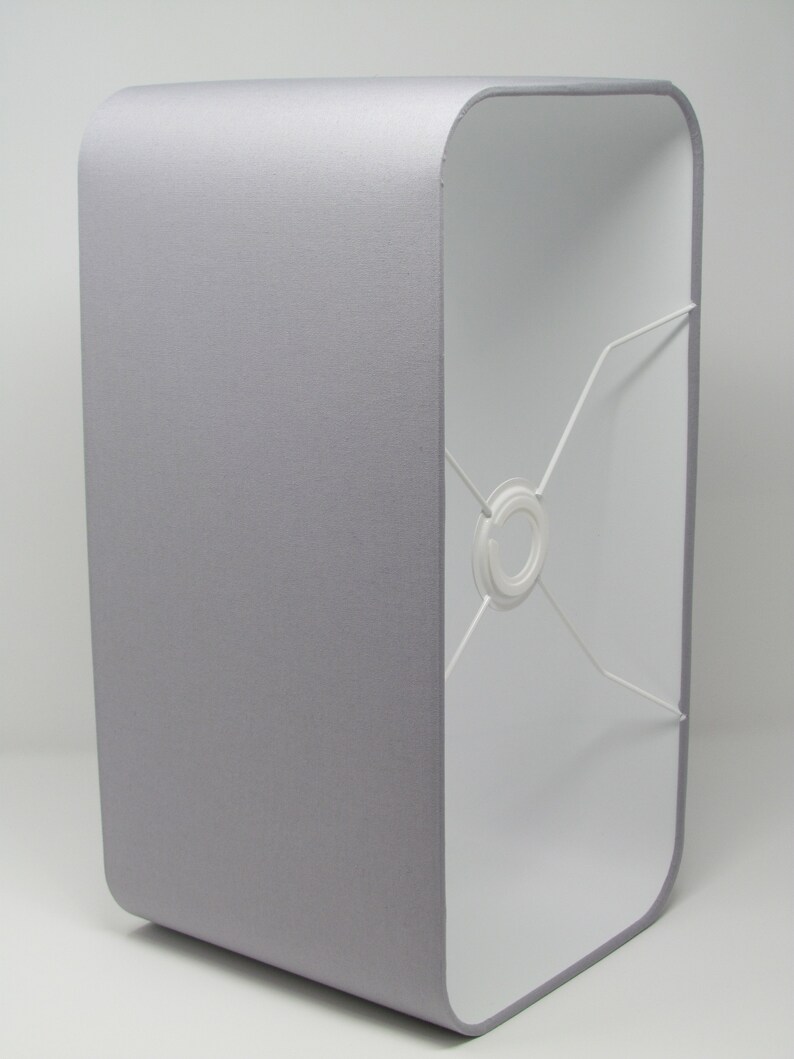 Rounded Rectangle Rectangular Lampshade Light Shade Pale Grey Etsy