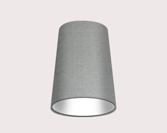 Light Silver Grey Textured 100% Linen Mini Tapered Cone Lampshade