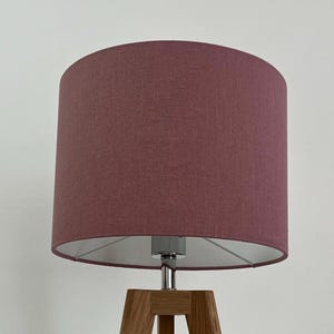 Mauve Textured 100% Linen Drum Lampshade